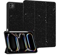 Cabreche Compatible with iPad Pro 13 Inch M4 Case 2024 with Pencil Holder TPU Back Case Auto Sleep/Wake Cover for Girls Women Men Cute Preppy Cool-Black Glitter Sparkly