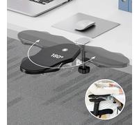 CABTE Ergonomics Desk Extender Tray, Table Mount Arm Wrist Rest Shelf, 90° Foldable Elbow Arm Support,Foldable, Swivel, Computer Desk Extender Tray for Home and Office (Black)