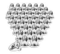 Cabtherlyn 33mm x 2 1/2" Steel Lug Nuts Covers,Polished Bullet Flanged Caps Pointed Push-on Lug Nut Cover for Semi Trucks, Pack of 40 PCS