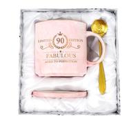 Cabtnca 90th Birthday Gifts for Women, Gifts for 90 Year Old Woman, 90 and Fabulous, Limited 90 Edition Mug, 90th Birthday Gift Ideas for Grandma Mom Aunt, Happy 90th Birthday, 12Oz