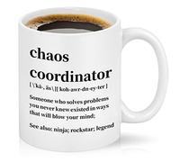 Cabtnca Chaos Coordinator Mug Christmas Gifts for Women Men, Coworkers Administrative Assistant, Boss Manager Employee, Thank You Gift Coffee Mug 11 Oz White, Microwave Dishwasher Safe