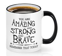 Cabtnca Inspirational Coffee Mug - You're Amazing And Strong And Brave, Strong Women's Gift, Encouragement Thank You Gift for Men, 11Oz