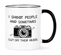 Cabtnca Photographer Gifts, Cool Gifts for Photographers, Photography Gifts for Women, Men, Christmas Birthday Gifts for Photographers, I Shoot People And Sometimes Cut Off Their Heads Mug, 11 Oz