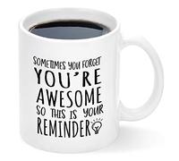 Cabtnca Thank You Gifts, Sometimes You Forget You're Awesome Mug, Birthday Inspirational Gifts for Women, Men, Mom, Coworker, Mothers Day Gifts for Mom, Wife, Sis, Awesome Mug 11Oz