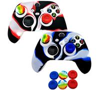 Cabuas 2pcs Silicone Grip Skin Cover for Xbox Series X/S Controller, Rubber Protector with 6pcs Thumb Joystick Grips, Anti-Slip, Waterproof, Modern Design for Controller Customization and Gaming