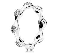 CABULE Original Sterling Silver Rose Gold Shiny Pavé Love Octopus Ring with Crystal Ladies European Jewelry-5,Silver