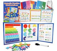 CABVIP Magnetic Fraction Puzzle Set for Kids - Montessori Math Manipulatives, Interactive Fraction Tiles & Circles, 120 Pieces, Wipeable Activity Cards, Portable for Homeschool & Classroom Use