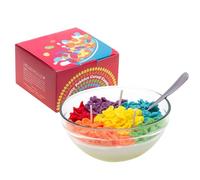CabyGift Colorful Cereal Bowl Candle with Spoon,Fruity Scented Cereal Candles Soy Wax Candle for Home Scented,Cute Birthday Gifts,Unique Candles Gifts for Women Men