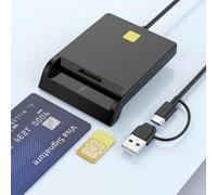 CAC Reader USB C, CAC Card Reader Military 2 in 1 USB/Type C for Wins/Mac | DOD Military USB Common Access CAC Reader Type C Smart Card Reader, Plug and Play, Not compatible iPhone/iPad