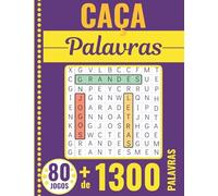 Caça Palavras: Portuguese Puzzle Game - Letras Grandes | Livro com 80 Jogos & + de 1300 palavras | Grande Formato 21 x 29,7 cm | Passatempo - Presente para Tempos livres, Ferias e Viagens