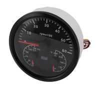 CaCaCook 3 in 1 Multifunction Gauge, Tachometer, Oil Pressure, Water Temperature for Boat RPM Gauge Truck, RV (Black Dial Black Bezel CXA083B)