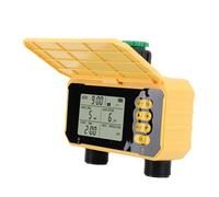 CaCaCook Automatic Rain Sensing Solar Sprinkler Timer with Solar Panel, Water Inlet Filter, for Garden, Balcony, Vegetable Gardens, Green Walls, and More