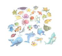 CaCaCook Baby Bath Ocean Animals Puzzle Toy Set EVA Kids Bath Toy Bathtub Puzzle for Shower and Tub