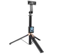 CaCaCook Extendable Selfie Stick 12 to 67in with Remote, WiFi Phone Screen Display 2in, Bioinspired 4 Axis Tripod, Scroll Videos Remote