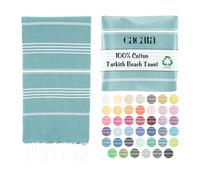 Cacala Turkish beach towel quick dry and lightweight Best for bath, gym, yoga, swimming and camping, Aqua, 37" x 70"