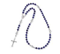 CACALOSS 6MM Catholic Matte Black Rosary Cross Necklace for Baptism Prayer Meditation Eucharist Gift, Zinc, No Gemstone