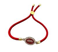 CACALOSS Catholic Bracelets St. Benedict Bracelet Red Rope Double Hole Pendant Couple Woven Bracelets Adjustable Black Bracelet, One Size, Wood, no gemstone