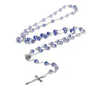 CACALOSS Christian Rosarys Necklace Crystal Rosarys Necklace Jesus Cross Rosary For Baptism Prayers
