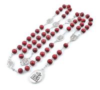 CACALOSS Seven Sorrows Of Mary Rosary 8mm Rosary Chaplet Beads Necklace Catholic Wooden Beads Necklace Comes With A Beautiful Metal Gift Box