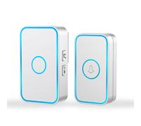 CACAZI A78 Smart Wireless Doorbell 60 Chimes Waterproof Cordless Home Flash Door Ring Bell US Plug 1 Button 1 Receiver
