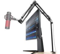 CACENCAN Boom Arm, 360° Rotatable Microphone Stand with Desk Mount, Foldable Desk Mic Arm with 3/8'' to 5/8'' Screw Adapter, Microphone Arm for Live Streaming, Gaming, Podcasting[Heightened Version]