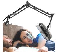 CACENCAN Foldable Tablet Stand, Tablet Mount Adjustable for Bed,Universal Flexible Tablet Holder with 360 Degree Rotation for iPad/iPhone/iPad mini/N-Switch,or Other 4.5~13.5 Inches Devices (Black)