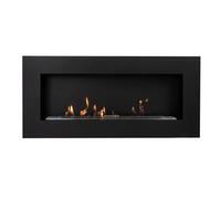 CACH Fires Murus 1200 - Black Bio-Ethanol Fireplace, Eco-Friendly, Smoke-Free, Ash-Free, Wall-Mountable, 7-Hour Burn Time