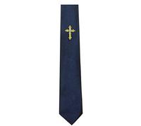 Cachet Kids First Communion Tie Navy With a Gold Cross & Silver Chalice