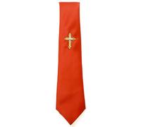 Cachet Kids First Holy Communion Tie Red With a Gold Cross & Silver Chalice