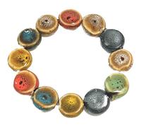 CaChnTyche Ceramic Beaded Bracelet for Women Elastic Stretch Hand Chain for Ladies Colorful Cute Bones Stars Skeleton Flower Metal Boho 2025 Native American Jewelry, M, Ceramic, ceramic