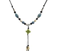 CaChnTyche Colorful Beaded Y Necklaces with Pendant Multicolor Round Beads 2025 Fashion Trendy Bohemian Hippie Jewelry for Women Dressy Summer Beach Vacation Vintage Native American Cute Accessory