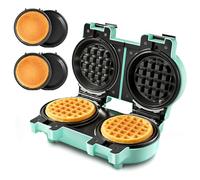 CACHOO 4 Inch Mini Waffle with Non-Stick Coating, Small Round Plate with 4 Removable Plates, Dishwasher Safe, Perfect for Small Spaces, Apartments and Bedrooms, Color: