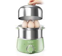 CACHOO - Fast 14 Egg Stainless Steel Egg Boiler with 30 Minute Timer & Auto Shut Off, Compact Electric Vegetable Steamer for Cooking, Dishwasher Safe,