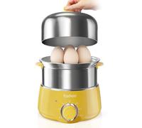CACHOO - Fast 14 Egg Stainless Steel Egg Boiler with 30 Minute Timer & Auto Shut Off, Compact Electric Vegetable Steamer for Cooking, Dishwasher Safe,