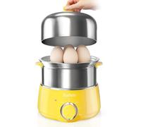 CACHOO - Fast 14 Egg Stainless Steel Egg Boiler with 30 Minute Timer & Auto Shut Off, Compact Electric Vegetable Steamer for Cooking, Dishwasher Safe,