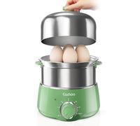 CACHOO - Fast 14 Egg Stainless Steel Egg Boiler with 30 Minute Timer & Auto Shut Off, Compact Electric Vegetable Steamer for Cooking, Dishwasher Safe,