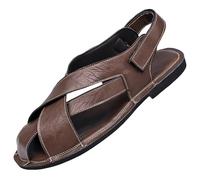 Cachorro 1 Pair Fashionable Sandals, Summer Casual Men's Flats, Leather Walking Shoes With Arch Support For Dressy Beach Hiking Vacation Camping Travel Pool,Brown,48