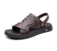 Cachorro 1 Pair Flat Sandals, Adjustable Casual Platform Beach Shoes, Comfortable And Wearable, Outdoor Fashion Slippers, Summer Breathable Plus Size Men's Shoes,Brown,41