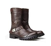 Cachorro 1 Pair Medieval PU Leather Boots, Fashion Vintage Metal Belt Buckle Back Zipper Boots Shoes, Renaissance Cosplay Costumes For Daily Wear, Gift,Brown,45