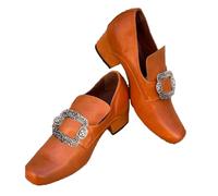 Cachorro 1 Pair Medieval Renaissance Halloween Men's Shoes, Vintage Leather Jazz Boots For Daily Wear, Outdoor Casual Hiking Accessories Cosplay Costumes Props,Orange,44