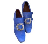 Cachorro 1 Pair Medieval Renaissance Halloween Men's Shoes, Vintage Leather Jazz Boots For Daily Wear, Outdoor Casual Hiking Accessories Cosplay Costumes Props,Blue,45
