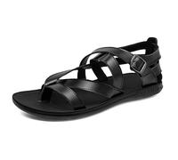 Cachorro 1 Pair Men's Cut-Out Beach Shoes, Summer Clip-On Flat Sandals, Outdoor Casual Walking Shoes, Open Toe Light Weight Elastic Slingback Comfort Sandals,Black,39