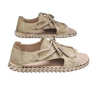 Cachorro 1 Pair Men's Sandals, Summer Soft Leather Casual Soft-Soled Non-Slip Beach Shoes, Comfortable Open-Toe Sandals With Cushioned Sole For Hiking, Walking And More,Yellow,42