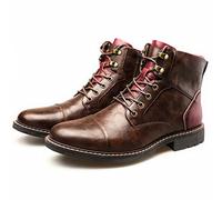 Cachorro 1 Pair Outdoor Fashion Short Boots, Medieval Vintage Leather Boots, Retro Style Round Toe Boots Shoes, Steampunk Accessory Costumes,Brown,42
