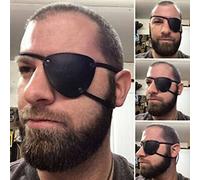 Cachorro Leather Single Eye Patch, Medieval Steampunk Adjustable Pirate Blindfold, Renaissance Blindfold Cosplay Costume Accessory, Halloween Masquerade Props,Left Eye