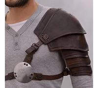 Cachorro Medieval Knight Gladiator Shoulder Armor, Vintage Gothic Leather Harness Belt Spaulder Pauldrons Costume Cosplay Accessories, Halloween Stage Props