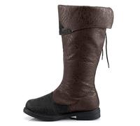 Cachorro Medieval Retro Leather Boots, Unisex Vintage Viking Flanging Back Lace Up Shoes, Victorian Renaissance Halloween Cosplay Theme Parties Costume, 1 Pair,Brown,38