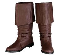 Cachorro Medieval Viking Boots, Vintage Flanging Roman Boots PU Leather Pirate Knight Boots For Men And Women, Victorian Renaissance Cosplay Shoes, Gift,Coffee,48