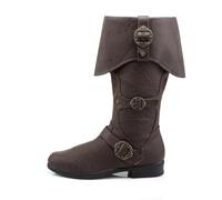 Cachorro Medieval Viking PU Leather Boots, Vintage Pirate Renaissance Shoes For Daily Wear, Cosplay Costumes Accessories, Outdoor Motorcycle Clothing,Brown,48