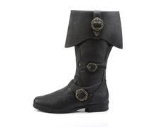 Cachorro Medieval Viking PU Leather Boots, Vintage Pirate Renaissance Shoes For Daily Wear, Cosplay Costumes Accessories, Outdoor Motorcycle Clothing,Black,42